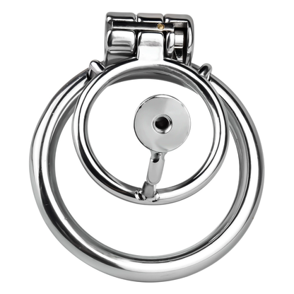 Men's Stainless Steel Chastity Cage with Urethral Catheter and Removable Cap