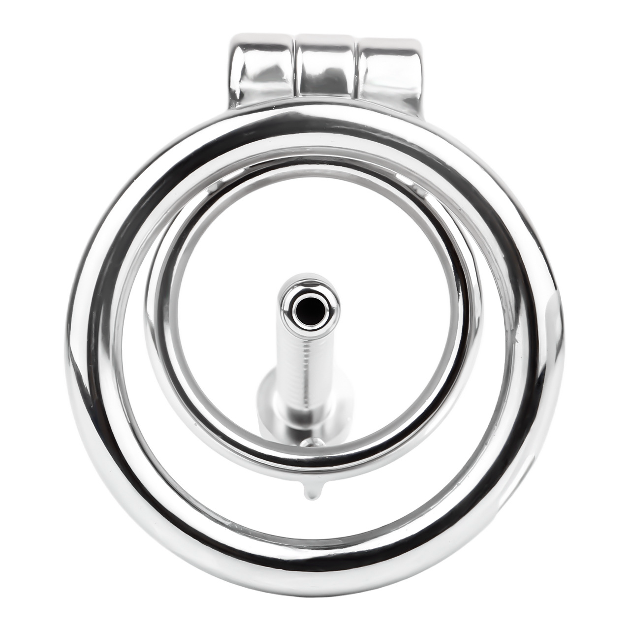 Men's Stainless Steel Chastity Cage with Urethral Catheter and Removable Cap