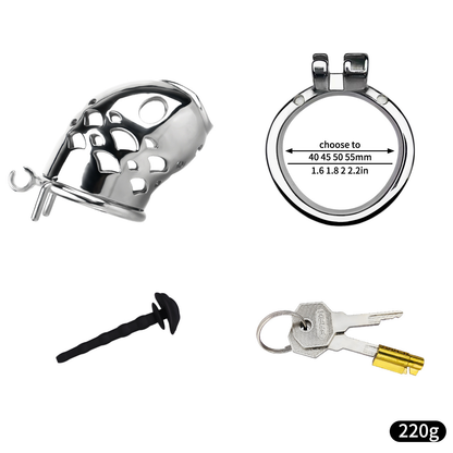 Solid Stainless Steel Goldfish Chastity Cage