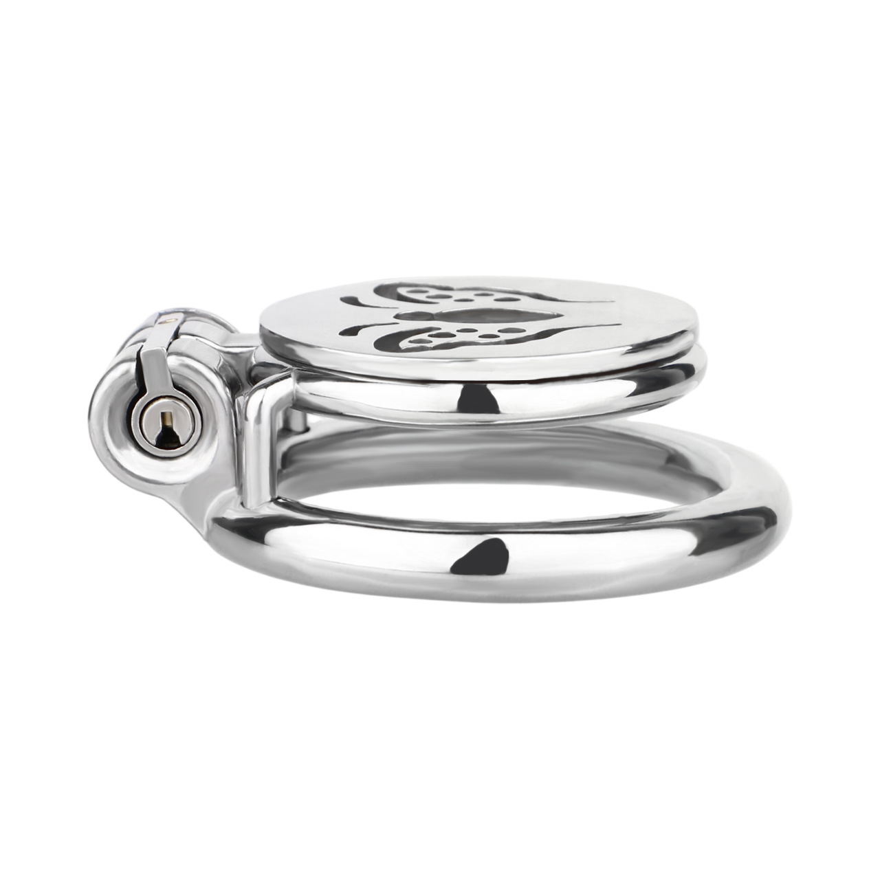 Metal Flat Butterfly Chastity Cage Small Micro Cock Lock for Men Sissy