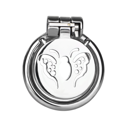 Metal Flat Butterfly Chastity Cage Small Micro Cock Lock for Men Sissy