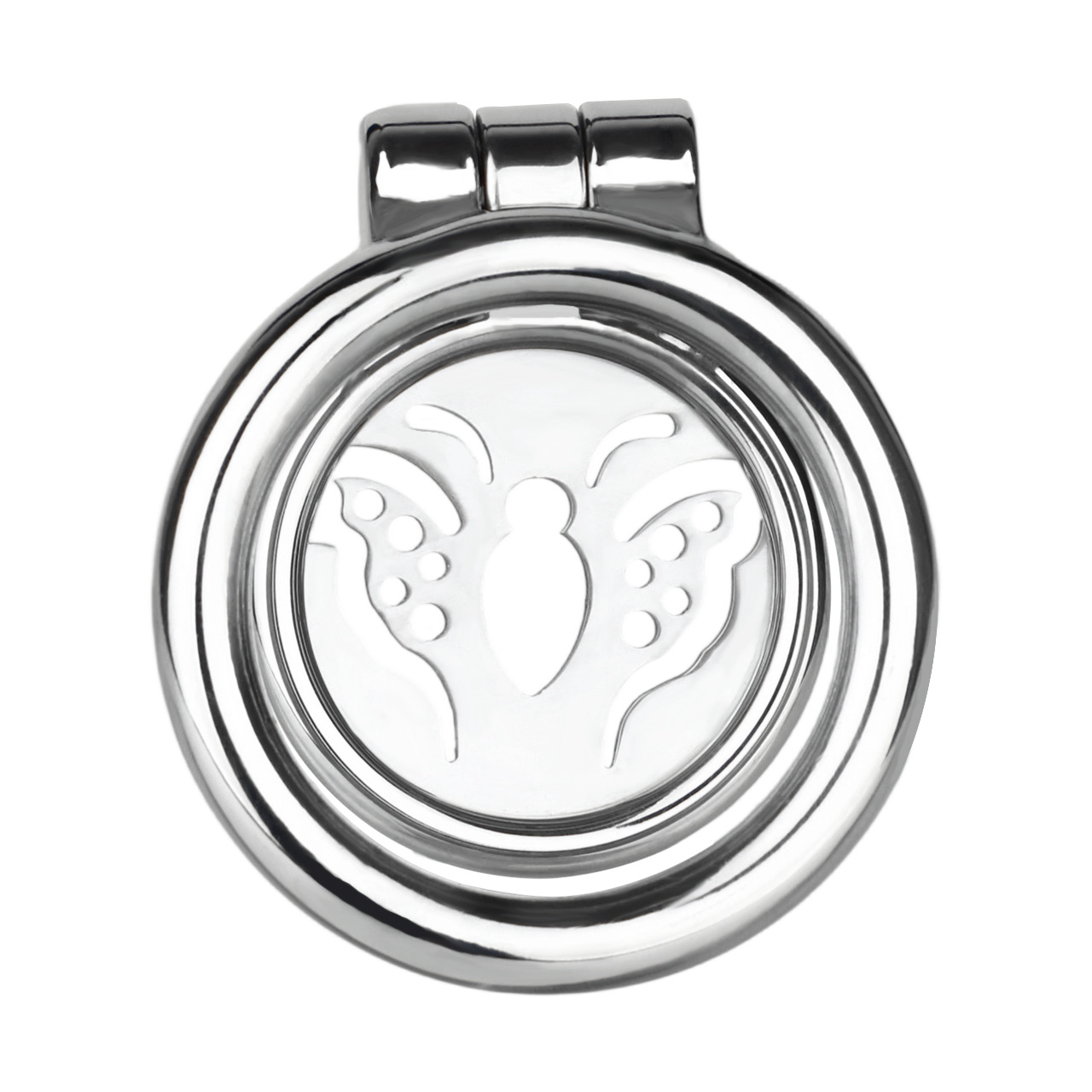 Metal Flat Butterfly Chastity Cage Small Micro Cock Lock for Men Sissy