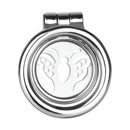 Metal Flat Butterfly Chastity Cage Small Micro Cock Lock for Men Sissy
