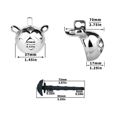 Small Metal Chastity Cage with Black or Pink Soft Pussy Catheter Cock Lock for Men and Sissy