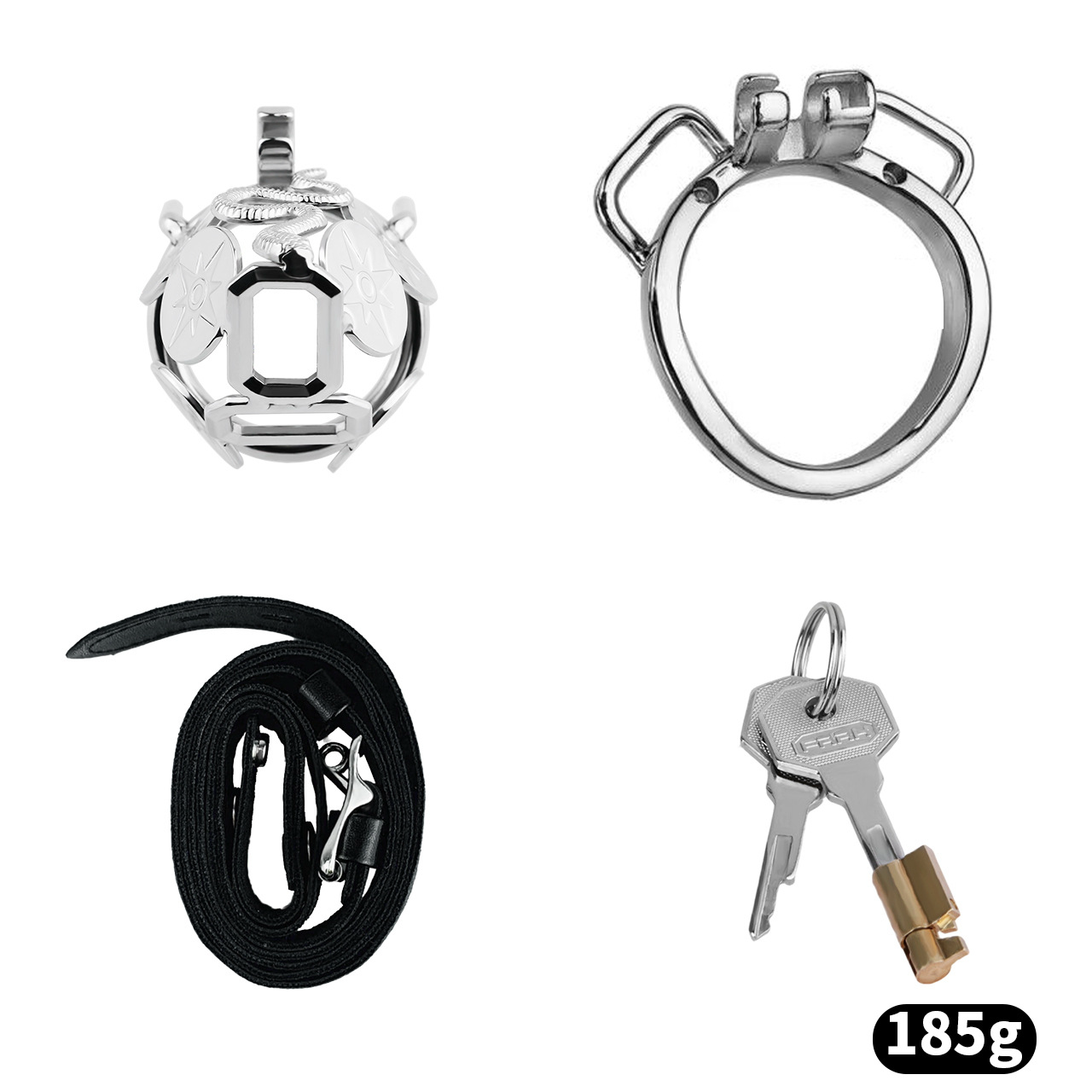 Stainless Steel Snake Shield Modern Chastity Cage Locking Male Cock Cage