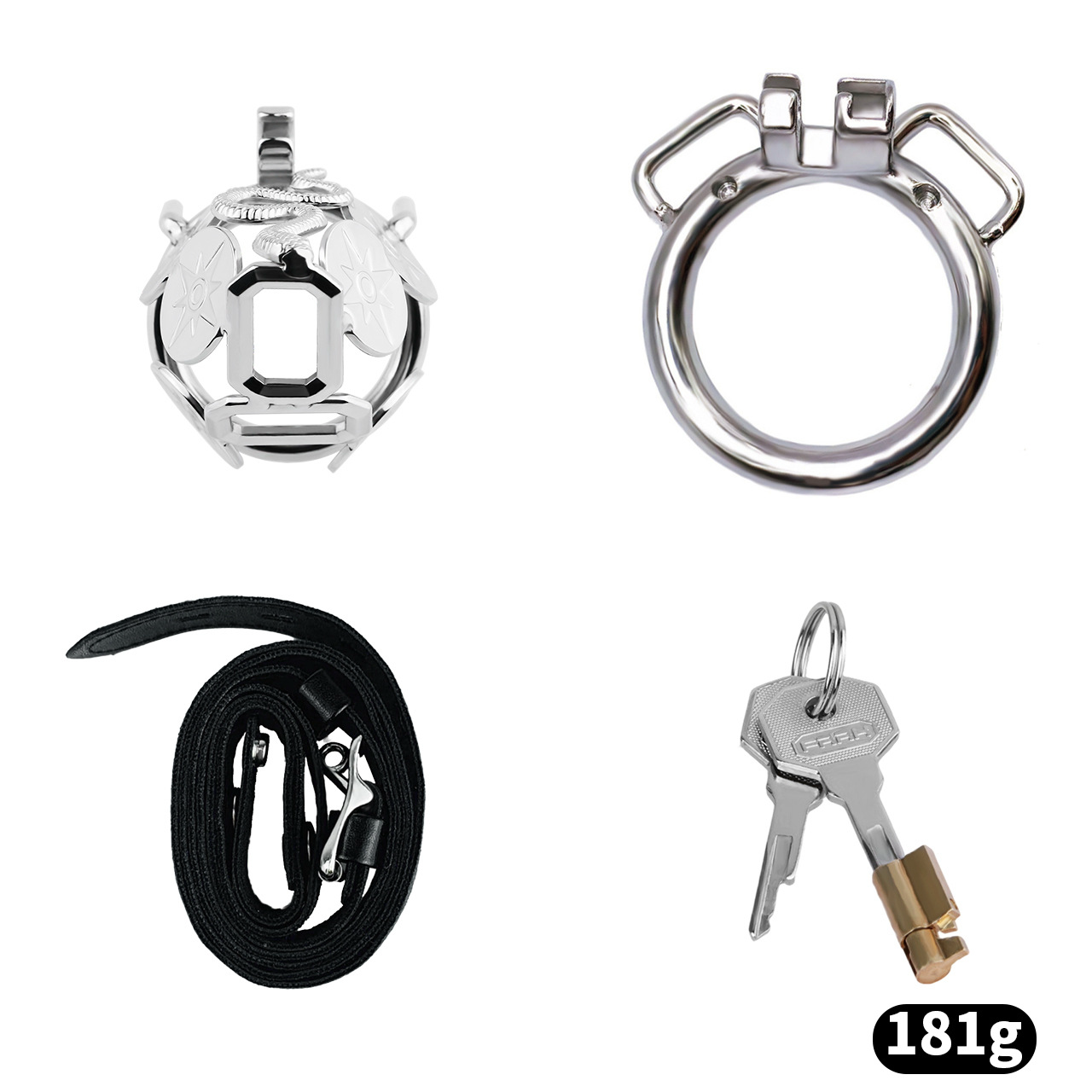 Stainless Steel Snake Shield Modern Chastity Cage Locking Male Cock Cage