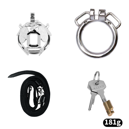 Stainless Steel Snake Shield Modern Chastity Cage Locking Male Cock Cage