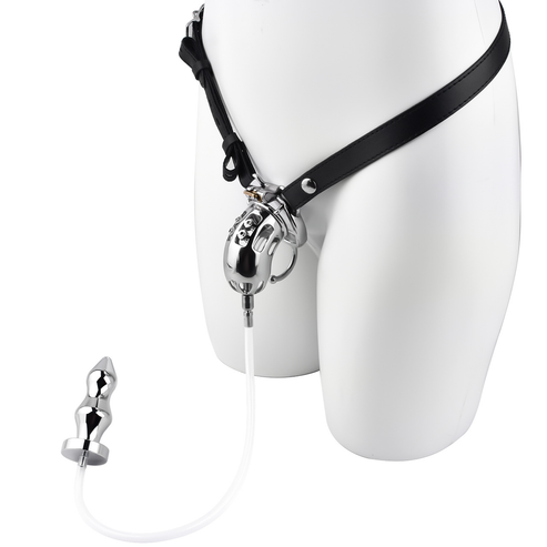 Spiked Male Chastity Cage with Urethral Tube and Anal Plug – SpikedChastity