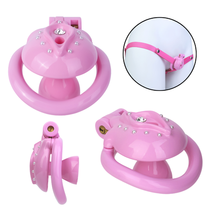 Sexy Sissy Inverted Chastity Cage - Pink