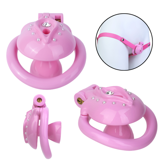 Sexy Sissy Inverted Chastity Cage - Pink