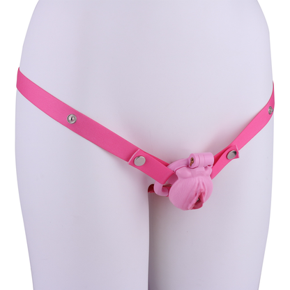 Realistic Clit Chastity Cage with Adjustable Inverted Plug Sissy Chastity Lock