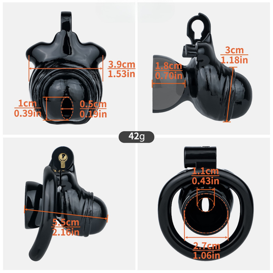 Black Inverted Cock Cage with Realistic Shape