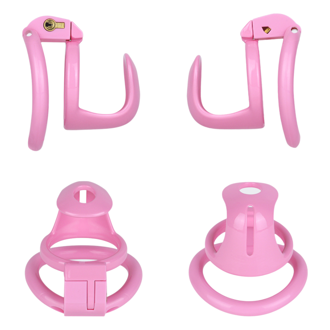 Ultra-Light Small Resin Chastity Cage Black/Pink Sissy BDSM Device Sex Toy Cock Cage