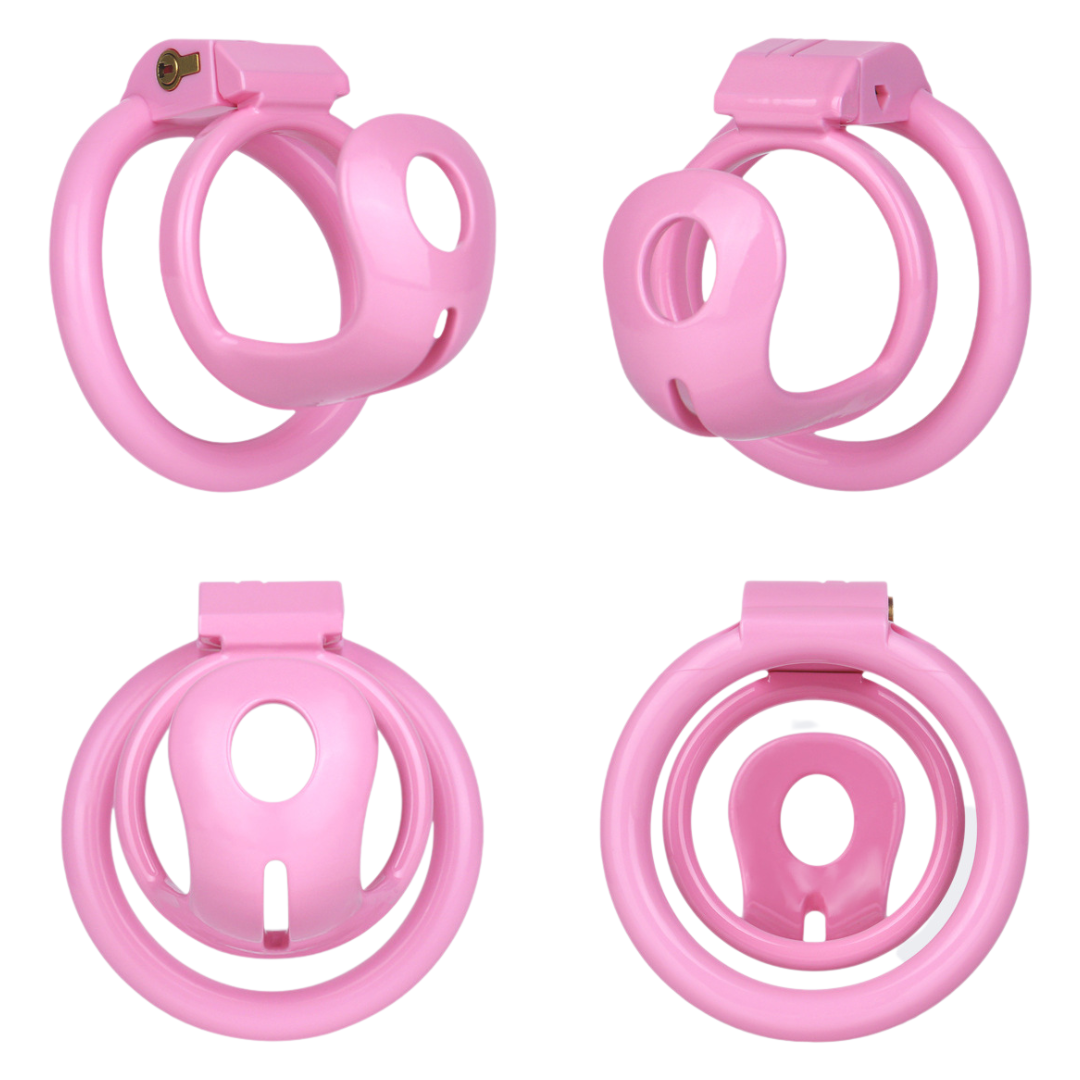 Ultra-Light Small Resin Chastity Cage Black/Pink Sissy BDSM Device Sex Toy Cock Cage