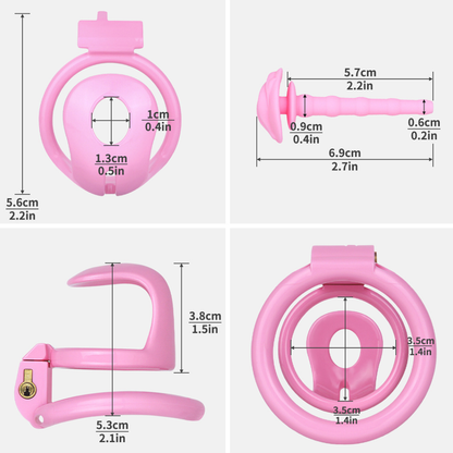 Ultra-Light Small Resin Chastity Cage Black/Pink Sissy BDSM Device Sex Toy Cock Cage