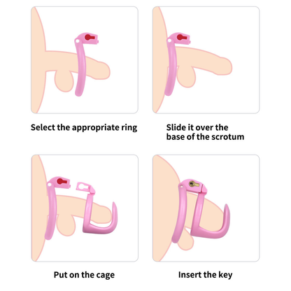 Ultra-Light Small Resin Chastity Cage Black/Pink Sissy BDSM Device Sex Toy Cock Cage