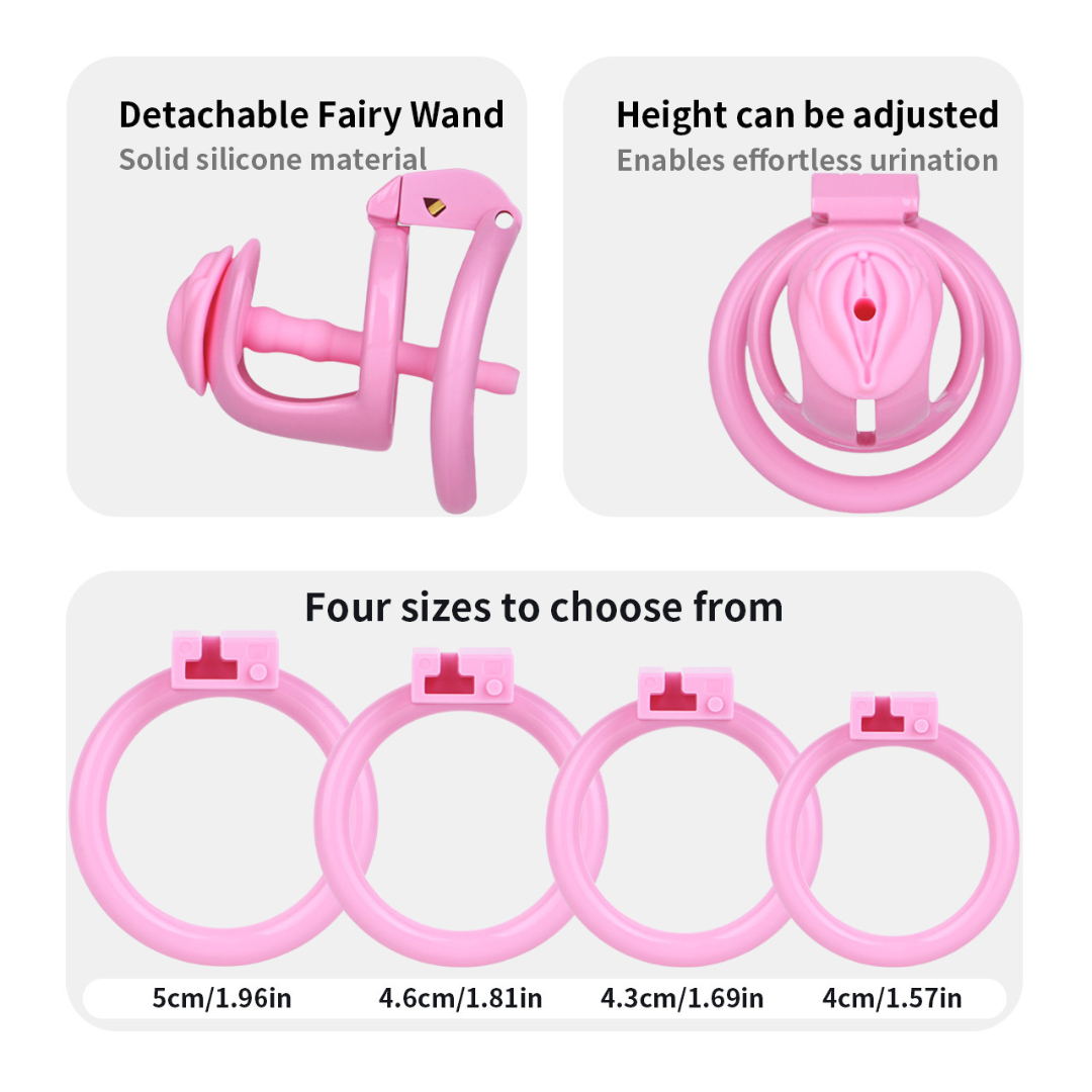 Ultra-Light Small Resin Chastity Cage Black/Pink Sissy BDSM Device Sex Toy Cock Cage