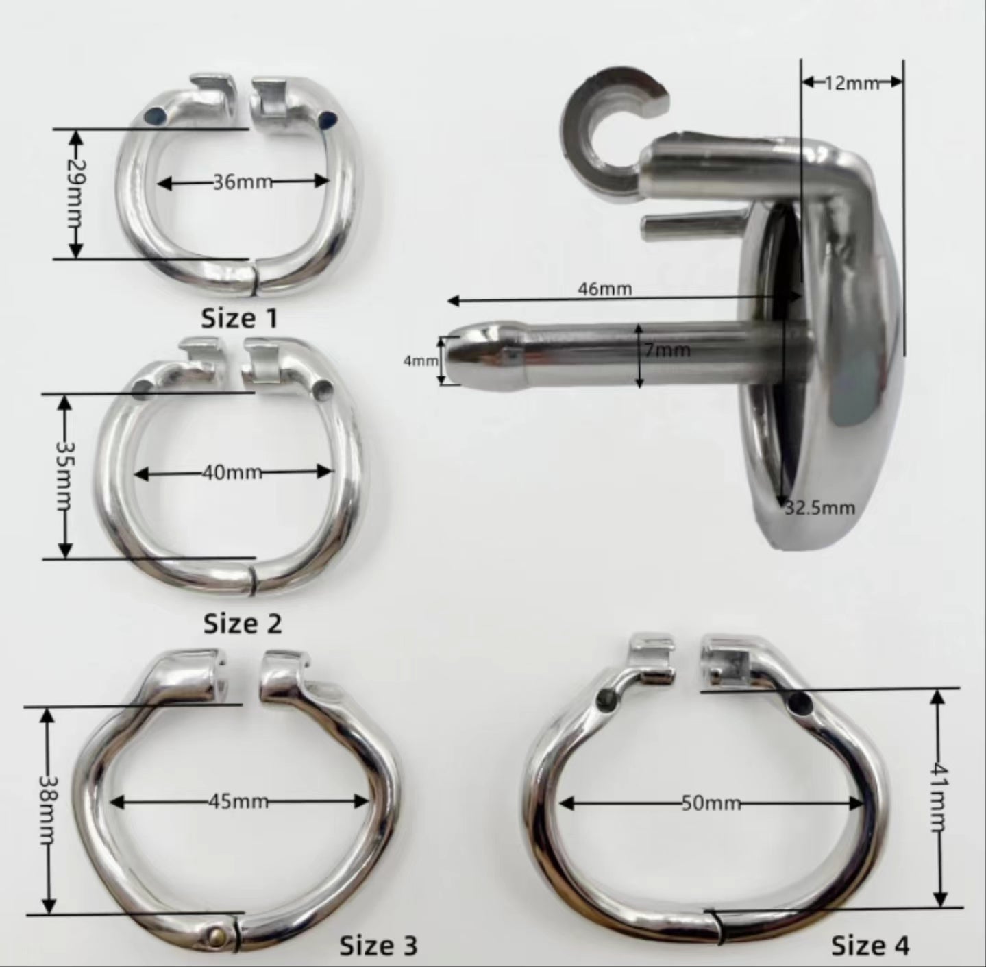 Kompakter Peniskäfig aus Metall mit Katheter 