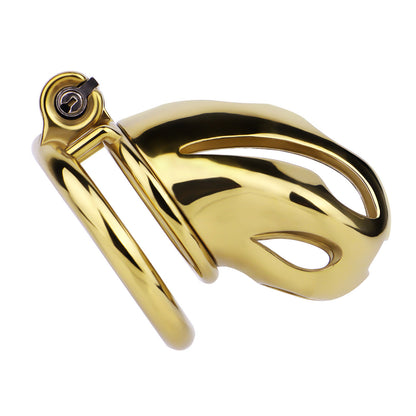 Gold Chastity Cage with Secure Lock – S/M/L