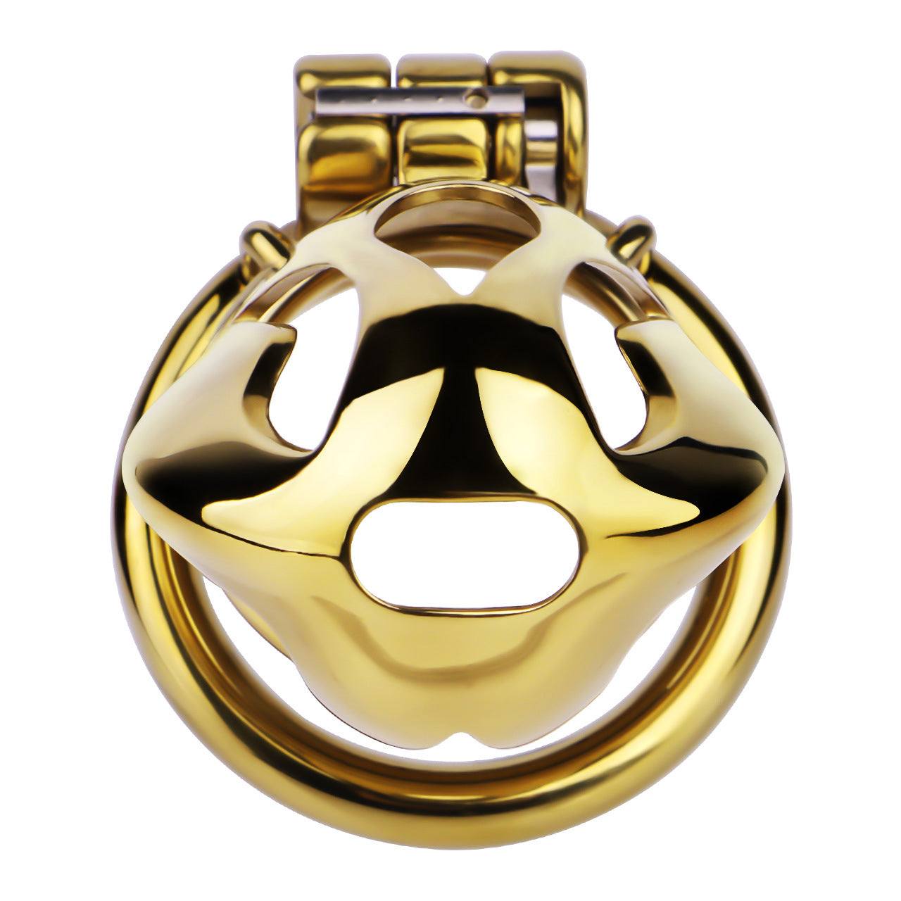 Gold Chastity Cage with Secure Lock – S/M/L