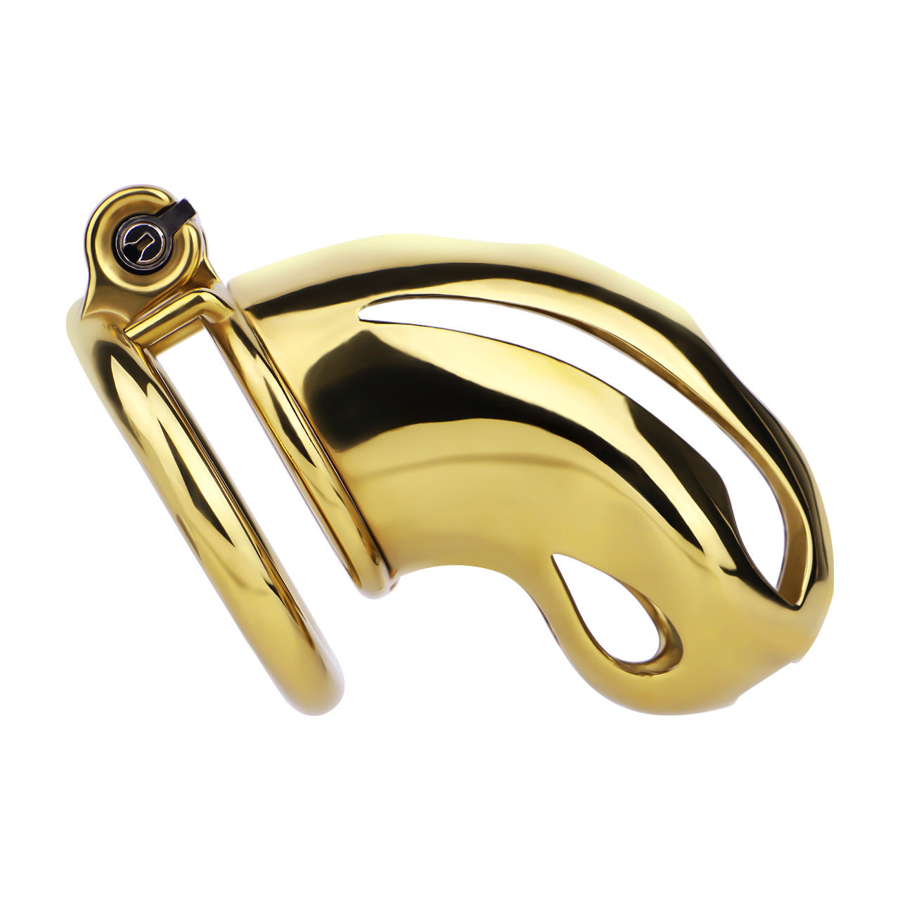 Gold Chastity Cage with Secure Lock – S/M/L
