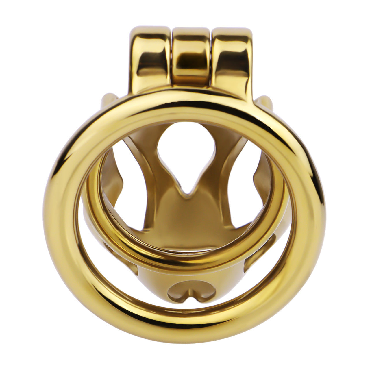 Gold Chastity Cage with Secure Lock – S/M/L