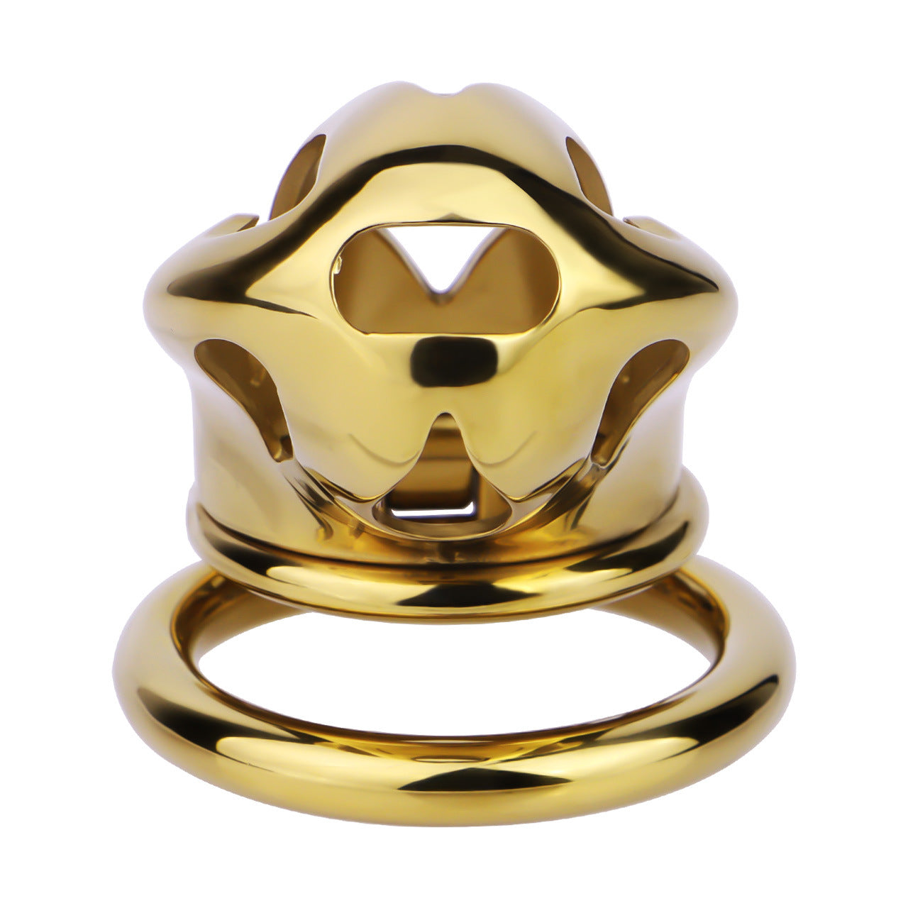 Gold Chastity Cage with Secure Lock – S/M/L