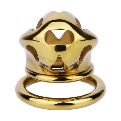 Gold Chastity Cage with Secure Lock – S/M/L