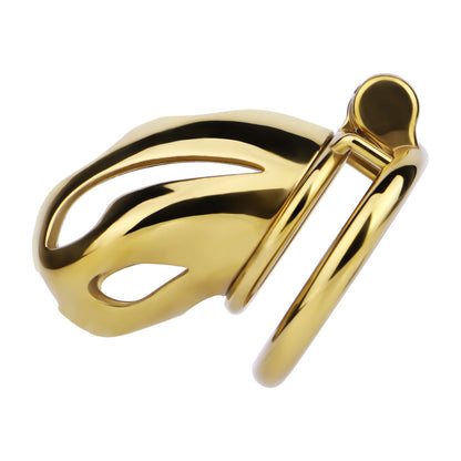 Gold Chastity Cage with Secure Lock – S/M/L