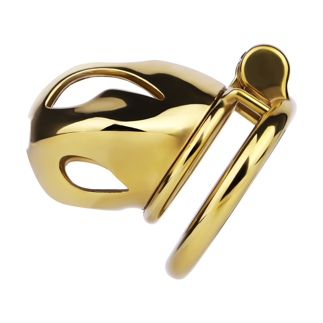 Gold Chastity Cage with Secure Lock – S/M/L