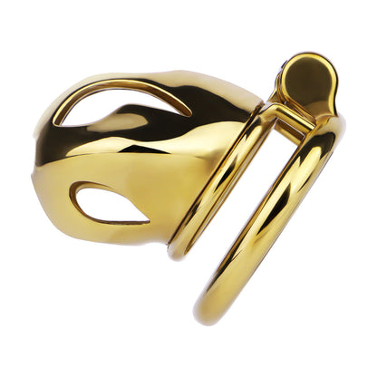 Gold Chastity Cage with Secure Lock – S/M/L