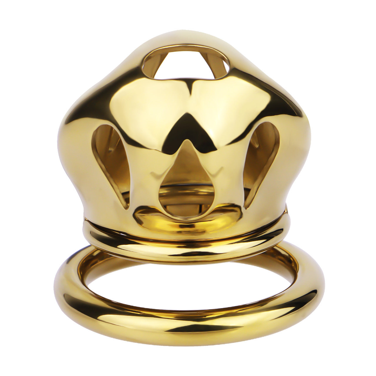 Gold Chastity Cage with Secure Lock – S/M/L