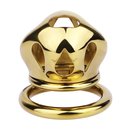Gold Chastity Cage with Secure Lock – S/M/L