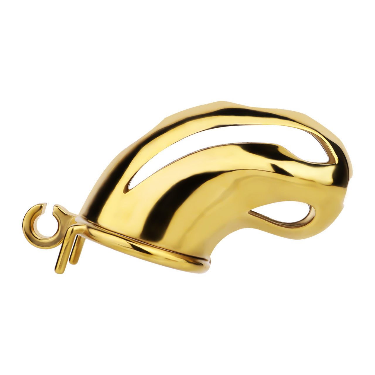 Gold Chastity Cage with Secure Lock – S/M/L