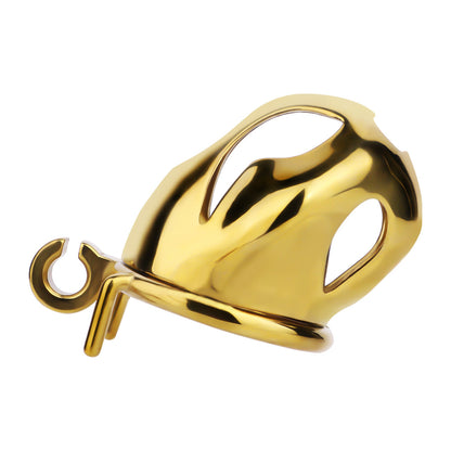 Gold Chastity Cage with Secure Lock – S/M/L