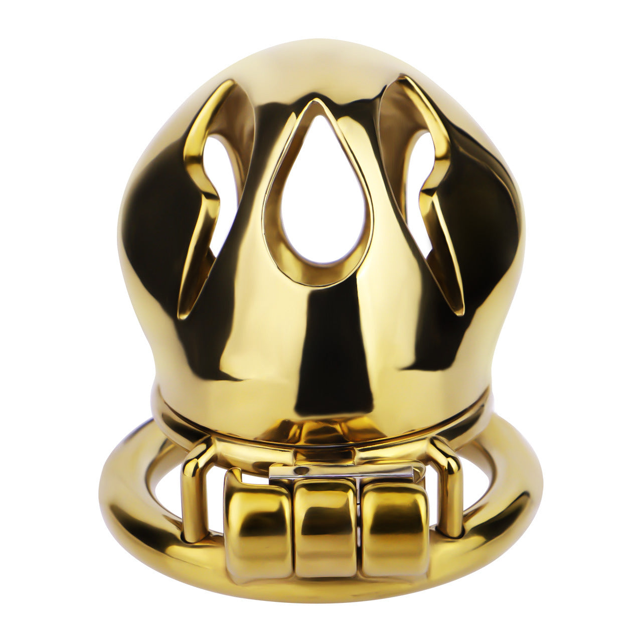 Gold Chastity Cage with Secure Lock – S/M/L