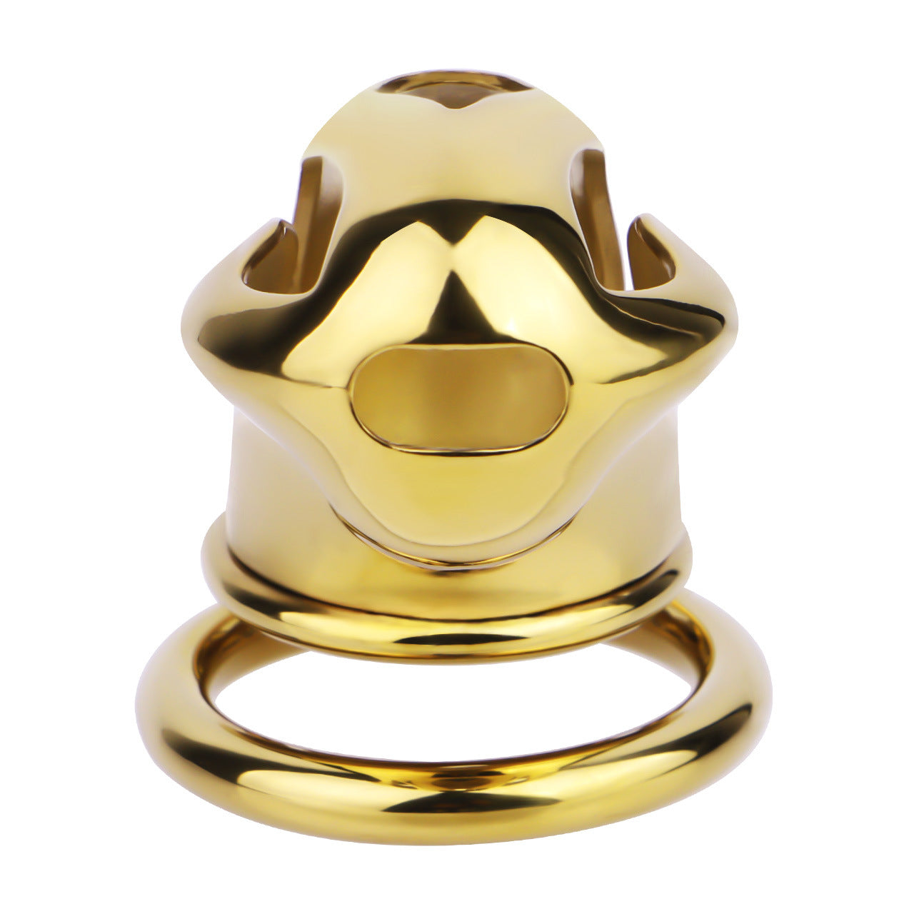 Gold Chastity Cage with Secure Lock – S/M/L