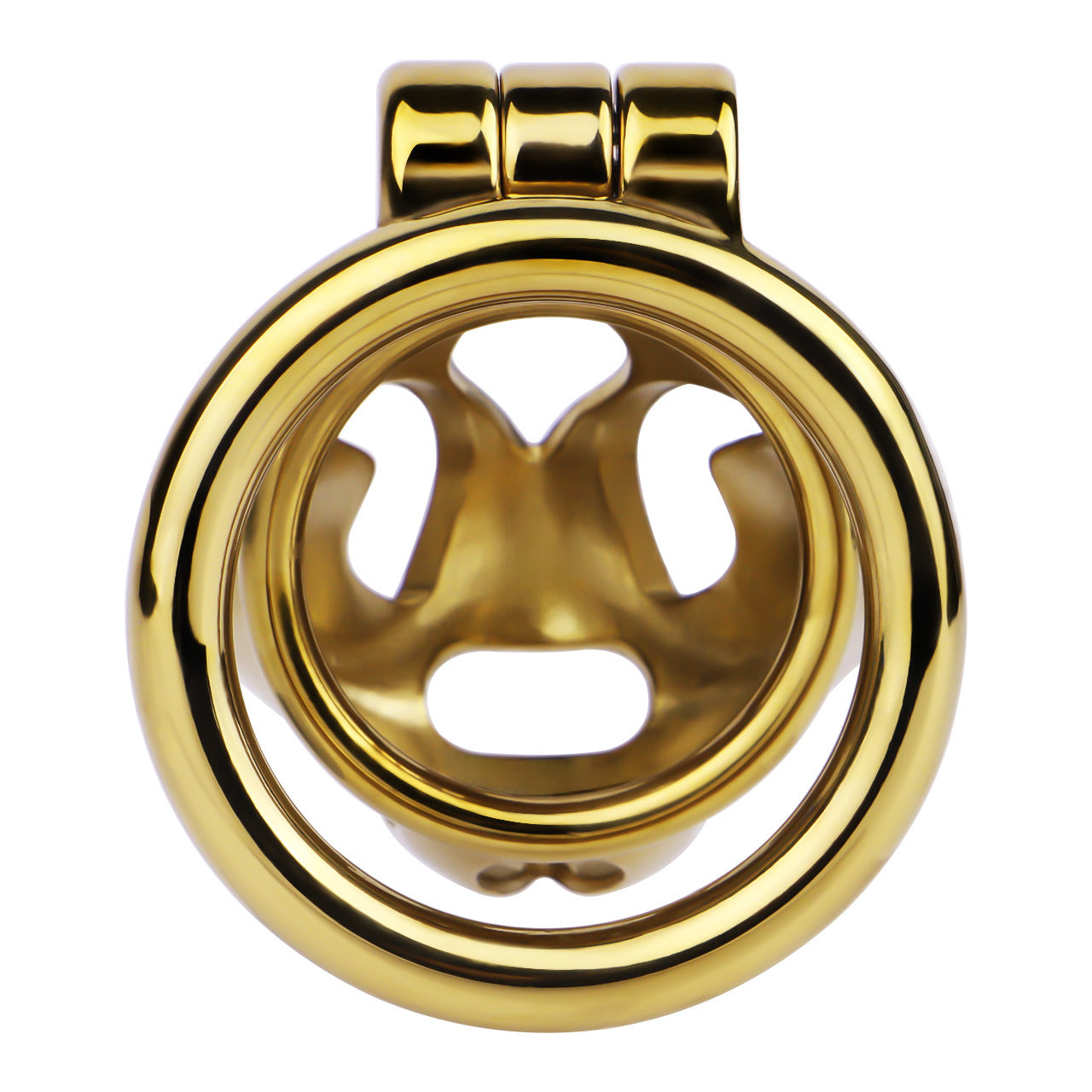 Gold Chastity Cage with Secure Lock – S/M/L