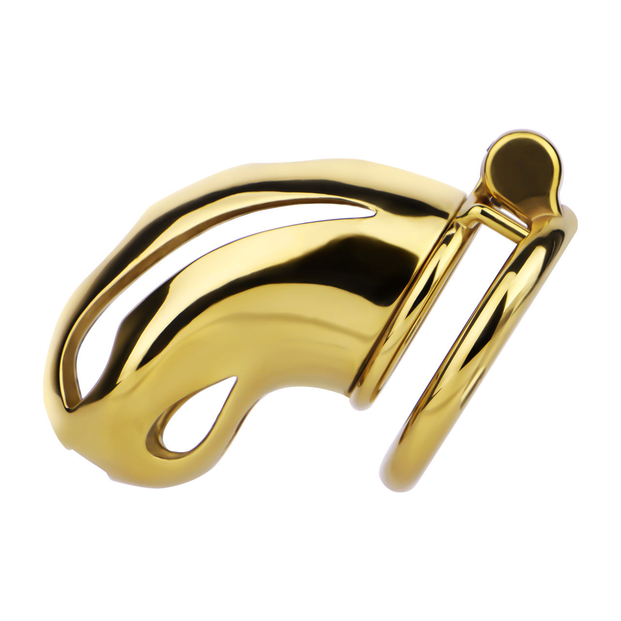 Gold Chastity Cage with Secure Lock – S/M/L