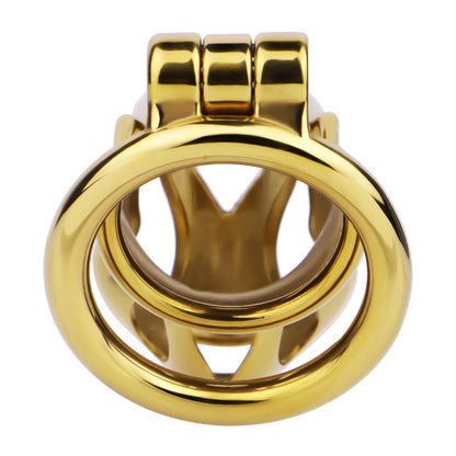 Gold Chastity Cage with Secure Lock – S/M/L