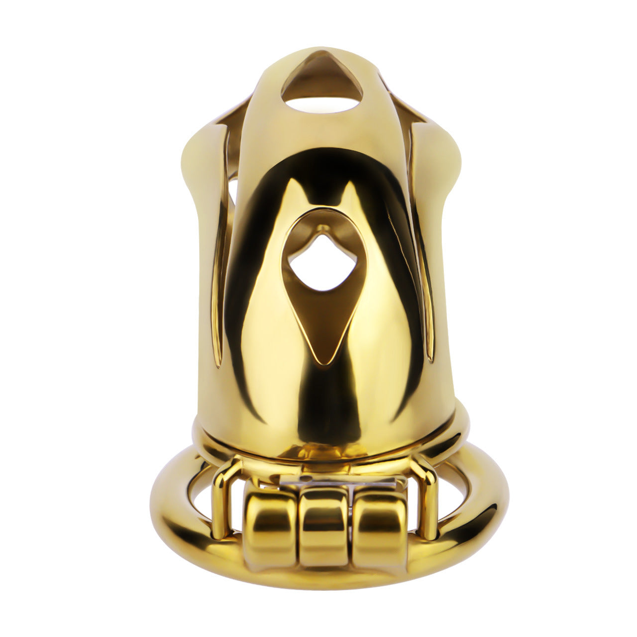 Gold Chastity Cage with Secure Lock – S/M/L
