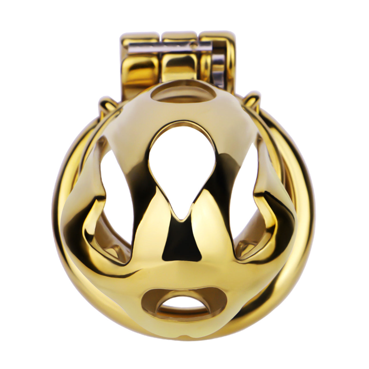 Gold Chastity Cage with Secure Lock – S/M/L