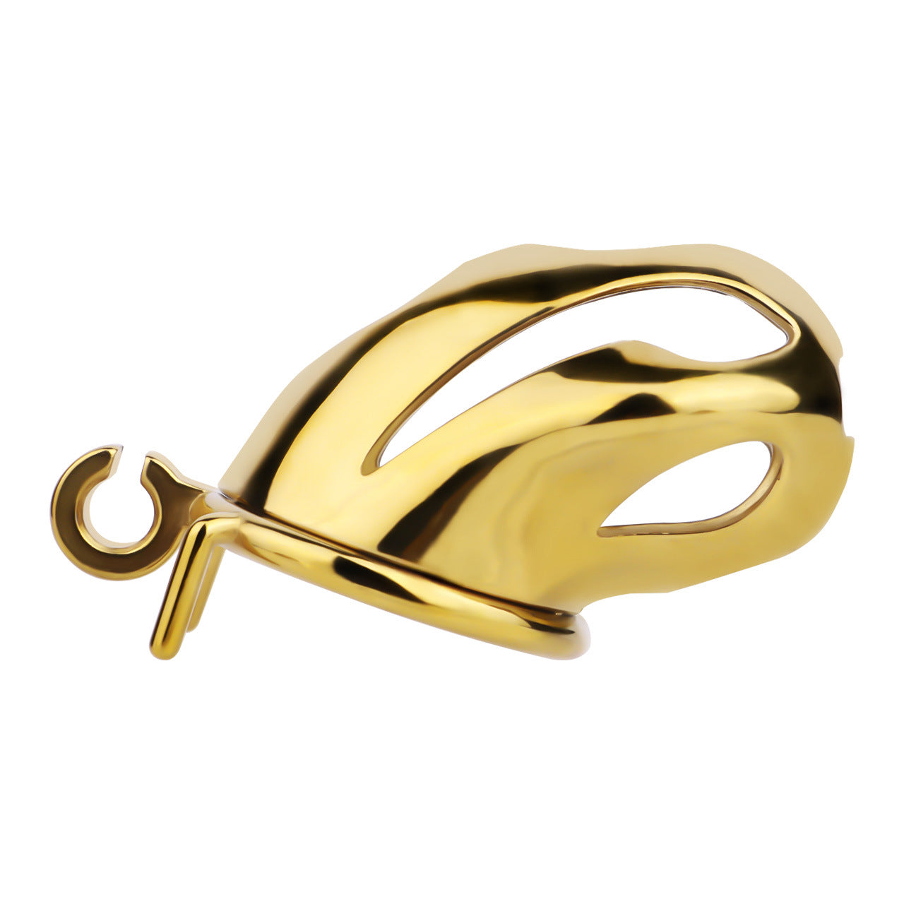 Gold Chastity Cage with Secure Lock – S/M/L