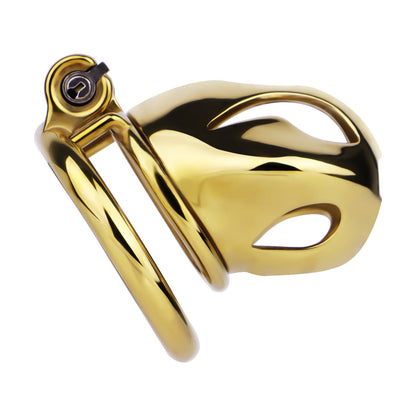 Gold Chastity Cage with Secure Lock – S/M/L