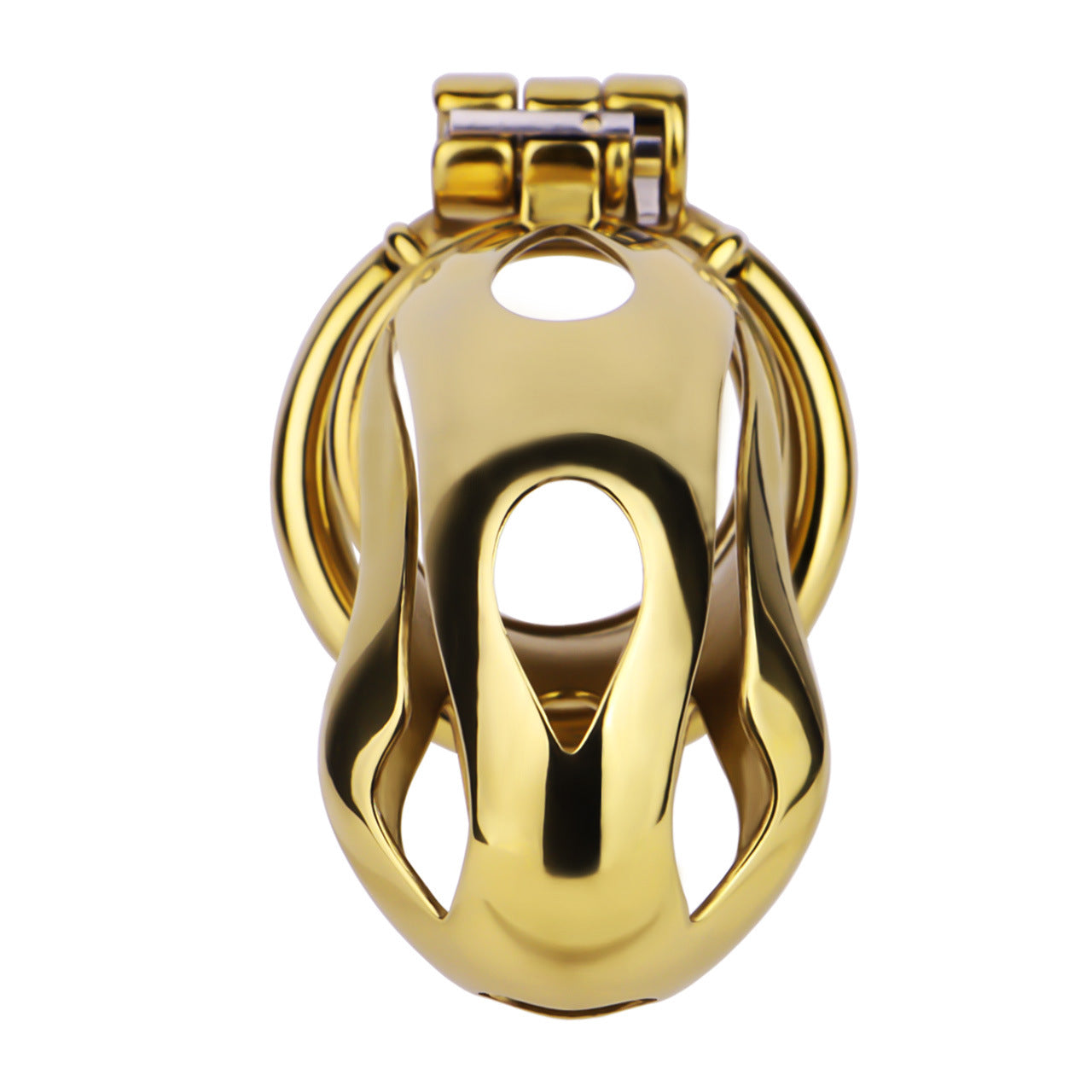 Gold Chastity Cage with Secure Lock – S/M/L