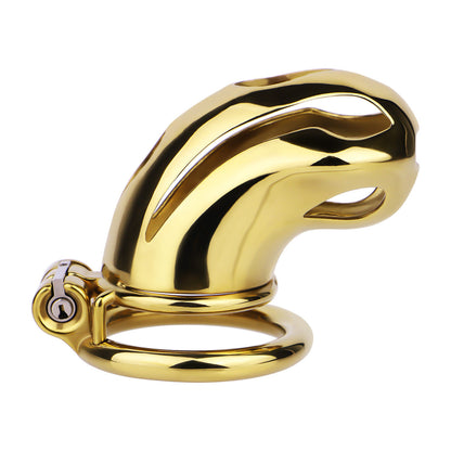 Gold Chastity Cage with Secure Lock – S/M/L