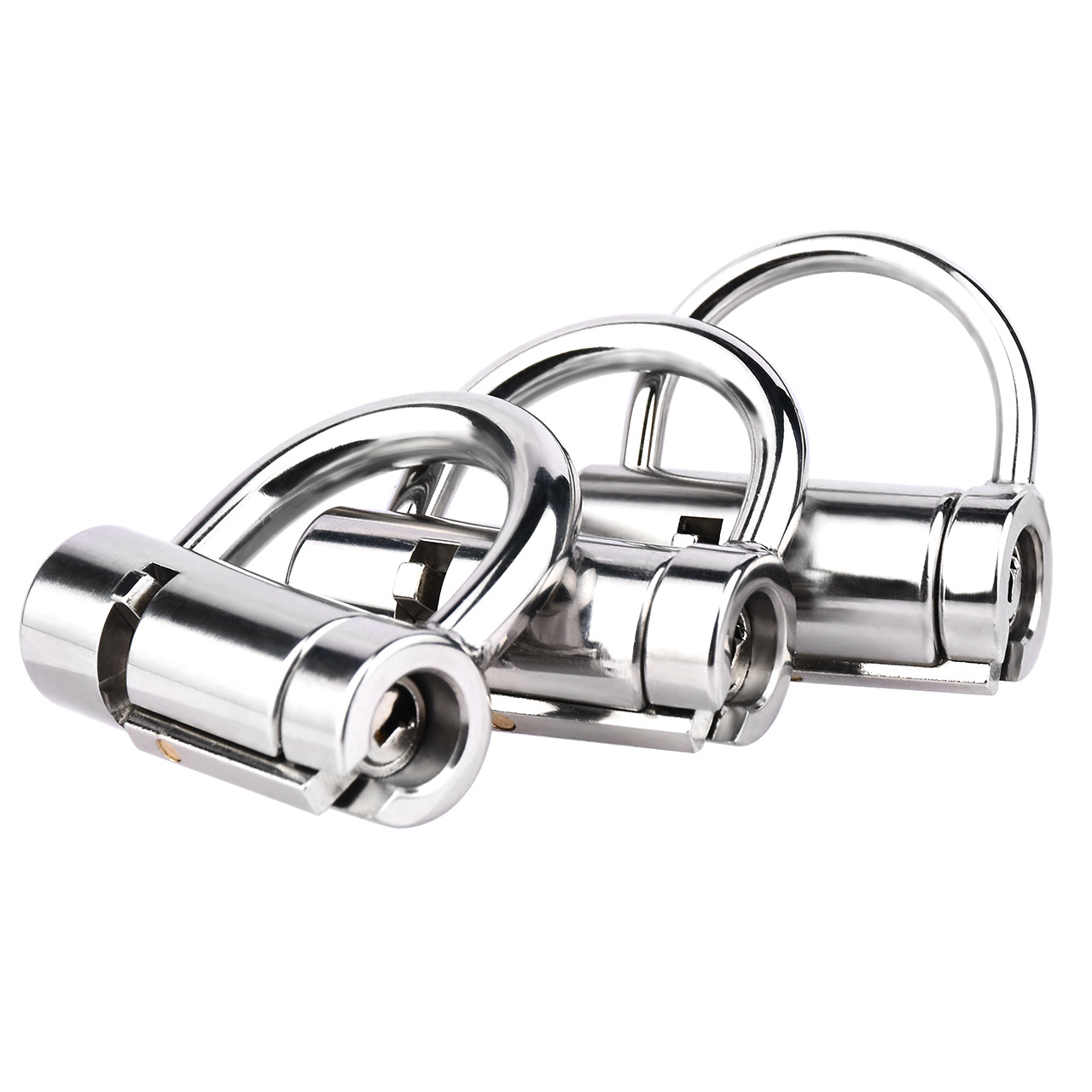 Stainless Steel Male PA Chastity Lock Penis Piercing D-Lock Ring Prince Albert Chastity Cage