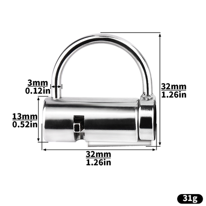 Stainless Steel Male PA Chastity Lock Penis Piercing D-Lock Ring Prince Albert Chastity Cage