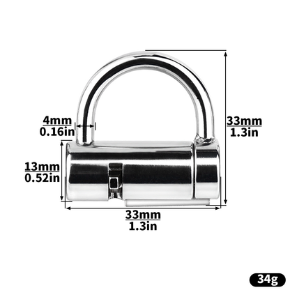 Stainless Steel Male PA Chastity Lock Penis Piercing D-Lock Ring Prince Albert Chastity Cage