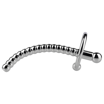 Stainless Steel PA Urethral Sounding Rod with Rotating Glans Ring for Men BDSM Sex Torment Toy